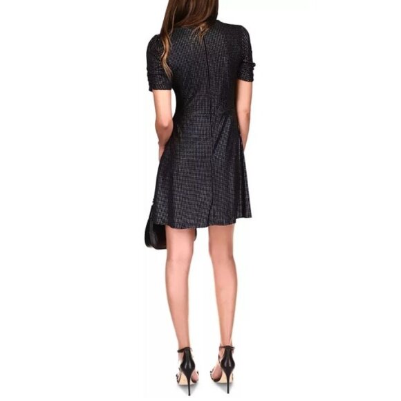 Michael Kors Dress Women's XXL 2XL Black Silver Metal Dot Stretchy Crewneck NEW - Picture 15 of 15